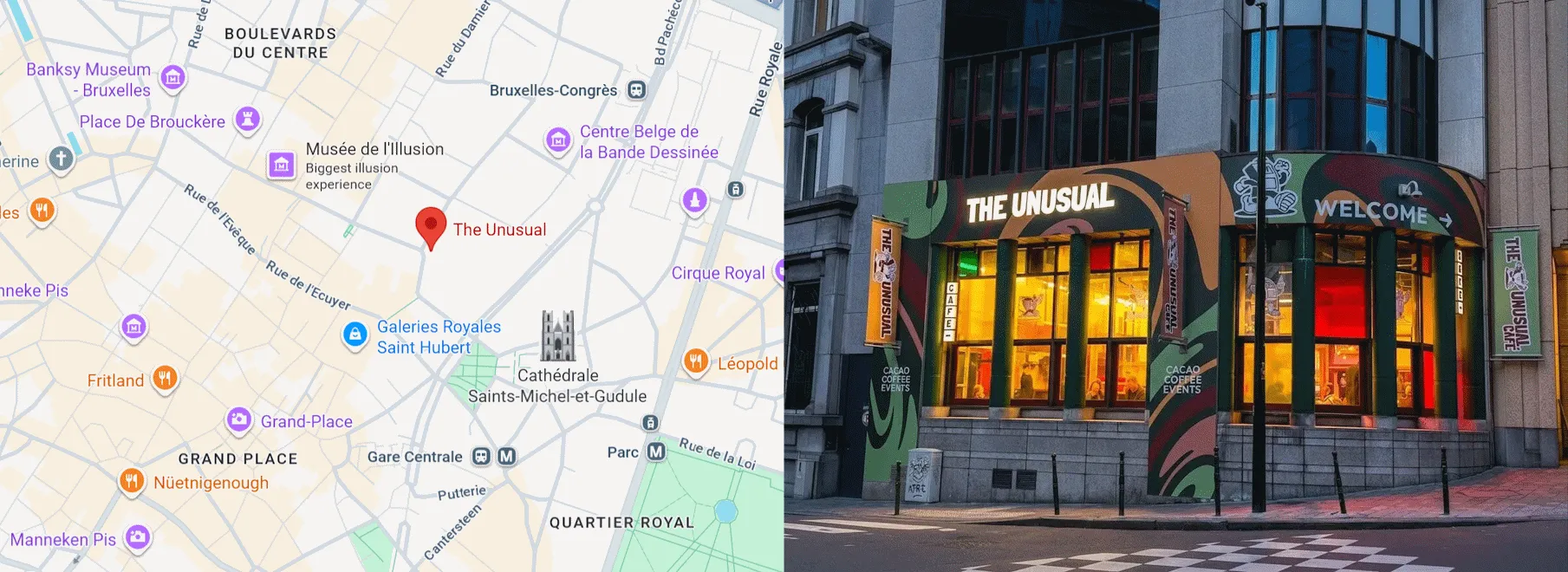 brussels pub crawl meeting point and google map